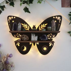 Wooden Wall Shelf Home Decoration Organizer Moon Butterfly Cat Bedroom Room Decor Storage Rack Wall-mount Display Stand Shelves (Color: butterfly)