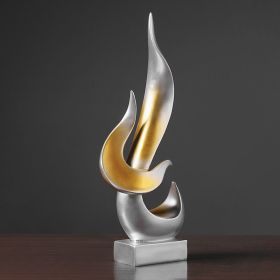 NORTHEUINS Resin Abstract Torch Figurine Centerpiece (Color: Silver)