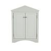 Triangle Bathroom Storage Cabinet with Adjustable Shelves in Gray, White & Oak